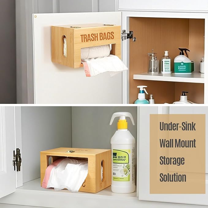 Bamboo Trash Bag Dispenser Holder - Image 3
