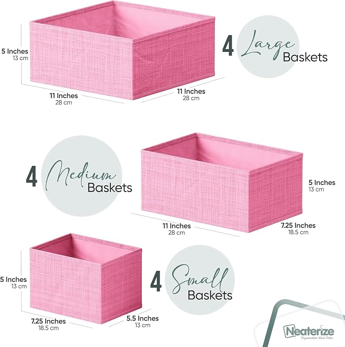 Drawer Organizer Set of 12 Pink - Image 2