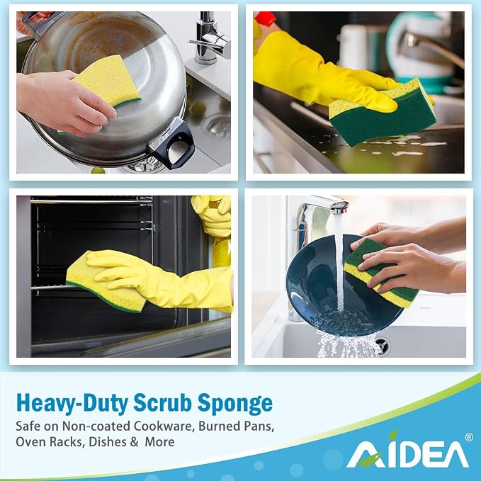AIDEA Sponges Kitchen, Dish Sponges, Heavy-Duty Scrub Sponge | Kitchen Sponge - Image 5