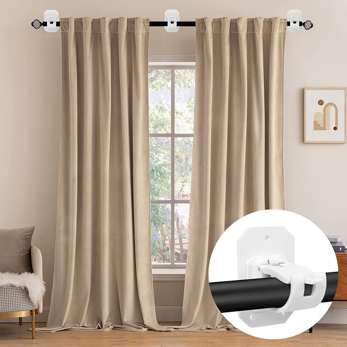 8PCS Upgraded Curtain Rods No Drilling, No Drill Curtain Rod Bracket Self - Image 2