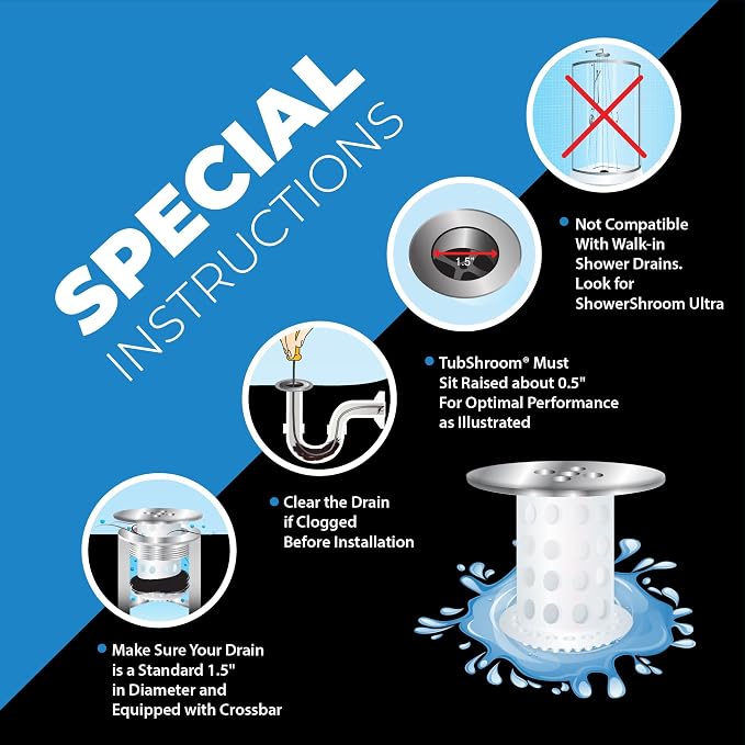 TubShroom Bathtub Drain Protector and Hair Catcher - Image 5