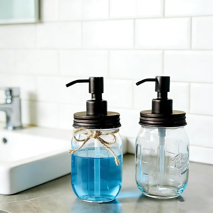 Amolliar Mason Jar Liquid Soap Dispenser, Lotion Dispenser | Rustproof - Image 7