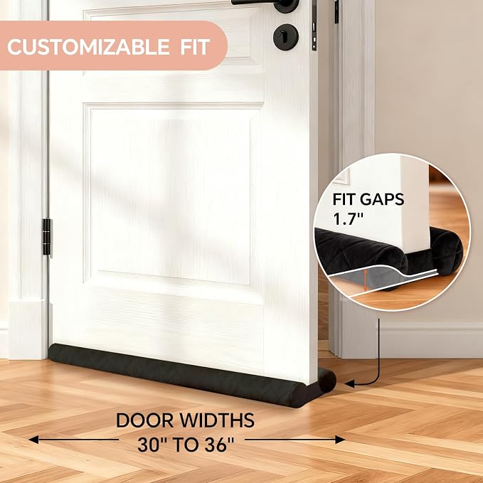 Velvet Door Draft Stoppers for Bottom of Door, Bottom Door Gap Filler & Seal - Image 3