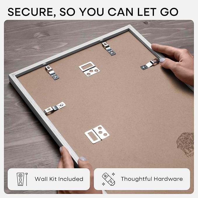 Homeforia 24x32 Picture Frame White Wood, High End Oak 24 x 32 Poster Frame with Mat 20 by 28 for Photo, 24x32 Large Wooden Picture Frame Matted to 20x28, 32x24 Thin Frames, Tempered Glass, Wall Kit, Set of 1