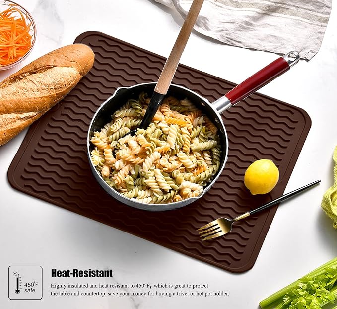 Silicone Dish Drying Mat, Non-Slip Easy Clean Sink Mat, Large Heat-resistant - Image 6