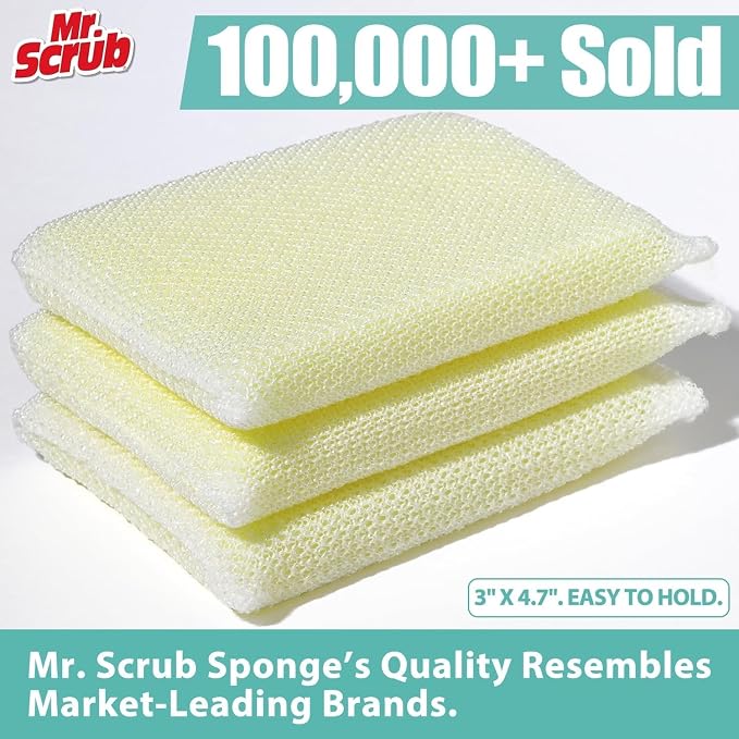 Sponges Kitchen Scrub Dish Sponge Scouring Pad, 6 Pack Cleaning Brush - Image 2