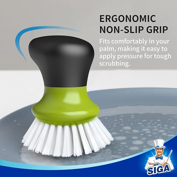 MR.SIGA Dish Scrub Brush, Palm Brush Dish Scrubber, sink cleaning, palm scrubber - Image 3