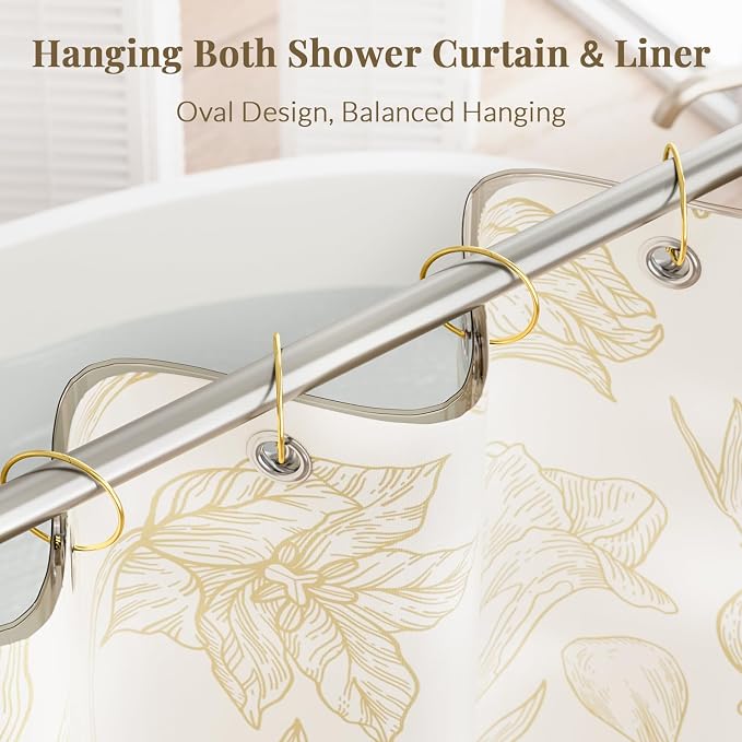 Bathway Shower Curtain Rings, Shower Curtain Hooks Rust Proof Shower Rings - Image 4