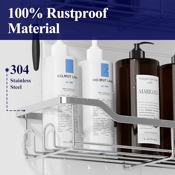 Kitsure Shower Caddy, Adhesive Shower Organizer - Image 3