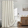 MIULEE Birch Scalloped Linen Shower Curtain 72x72 Inches by MIULEE