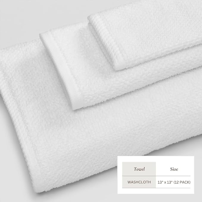 Great Bay Home 100% Cotton 12-Pack 13x13 Wash Cloth - Image 4