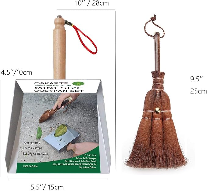 Mini Metal Dustpan and Brush Set - Image 3
