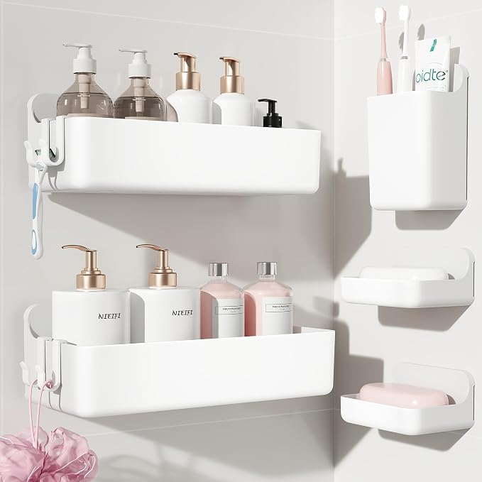 Nieifi Adhesive Shower Shelves, 5 Pieces by Nieifi