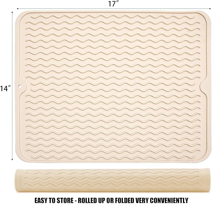 Silicone Dish Drying Mat, Non-Slip Easy Clean Sink Mat, Large Heat-resistant - Image 2