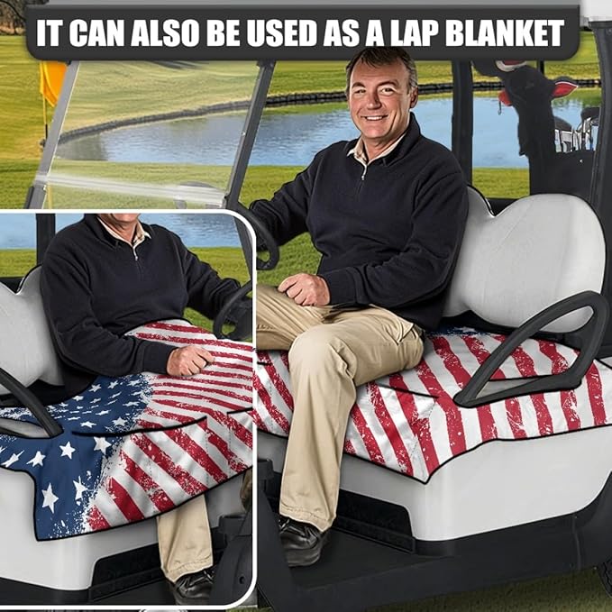 Golf Cart Seat Cushion Cover Featuring Universal Fit Design, Waterproof Protection and Comfortable Fabric for Golf Course Riding