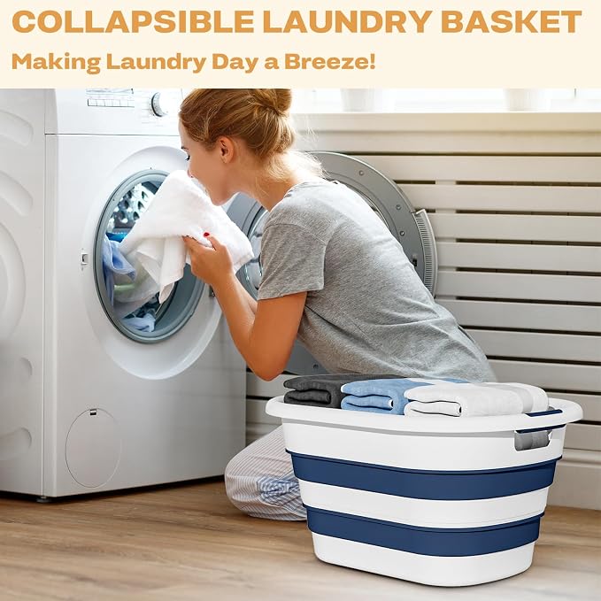 OOAMBB 43L Collapsible Laundry Basket Plastic | Pop Up Laundry hamper/Storage - Image 3