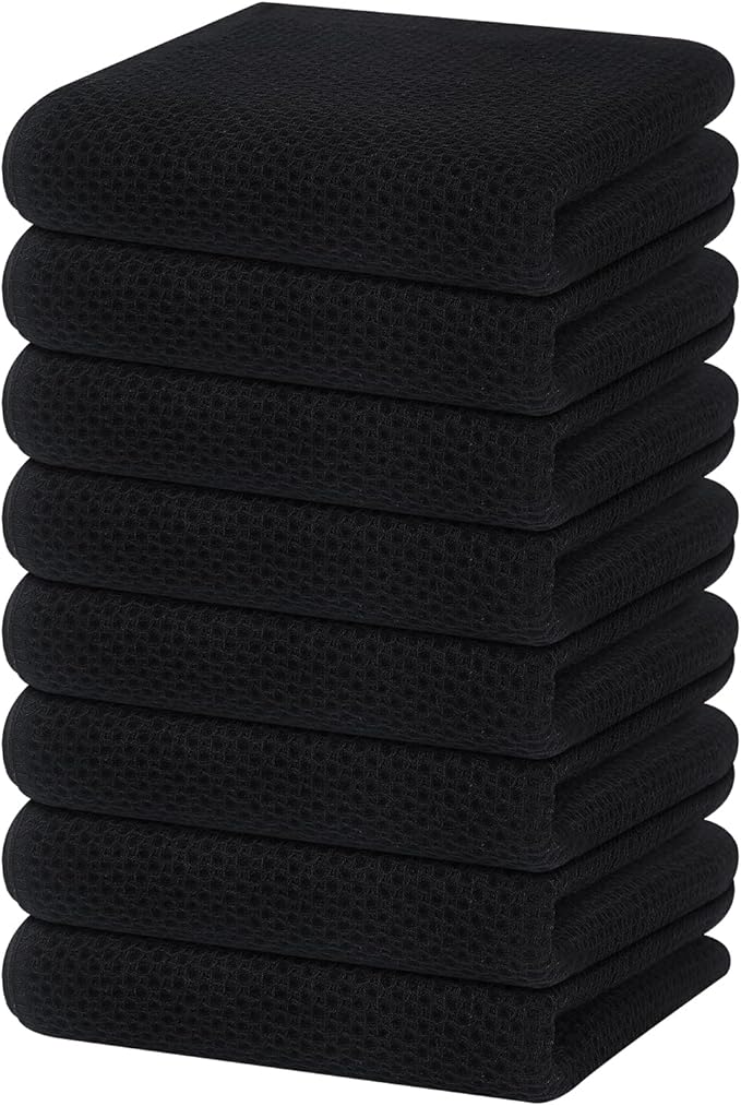 Homaxy 100% Cotton Waffle Weave Kitchen Dish Towels 8-Pack, Ultra Soft by Homaxy