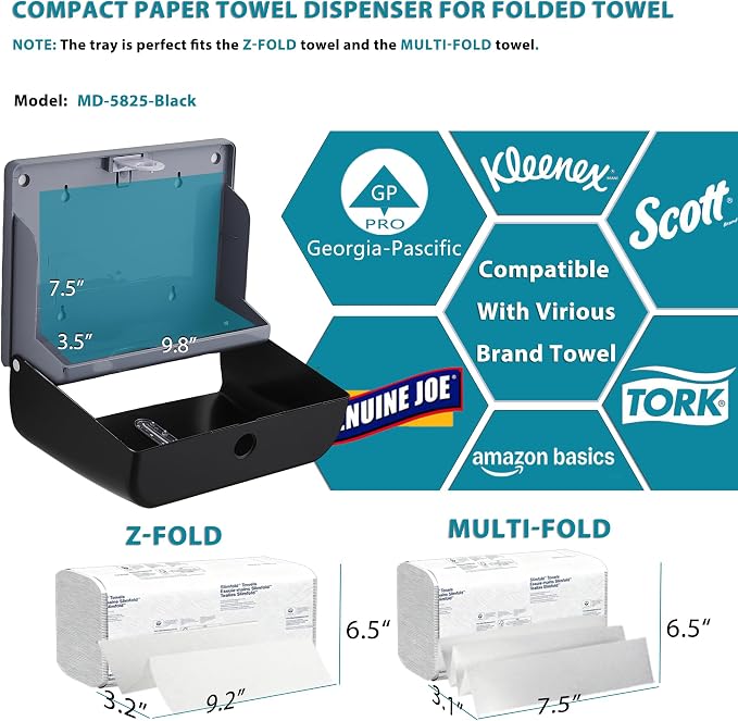 modunful Wall-Mounted Paper Towel Dispenser: Built-in Sample Towel – ABS Wall - Image 6