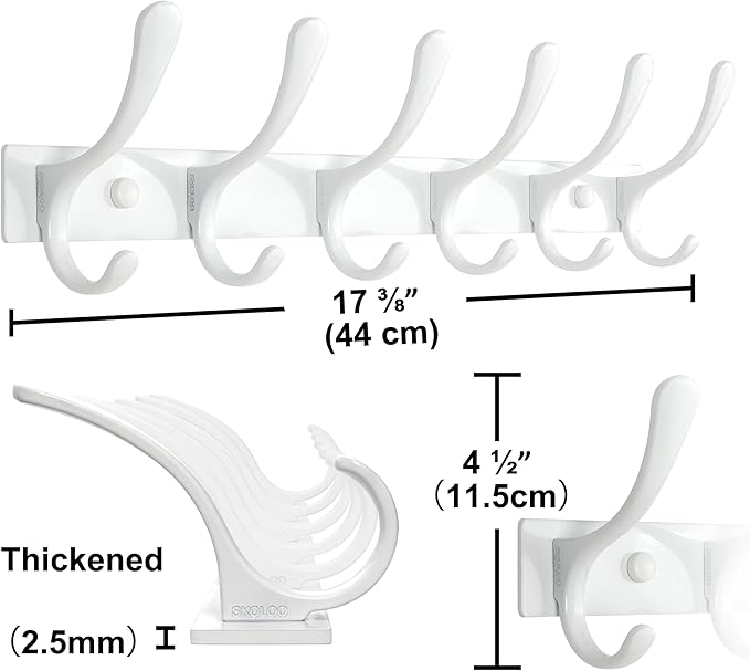 SKOLOO Heavy Duty Wall Mounted Coat Rack - Image 6