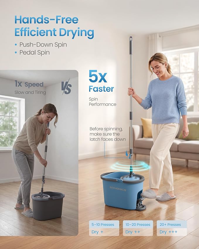 SONGMICS Spin Mop and Bucket Set - Image 3