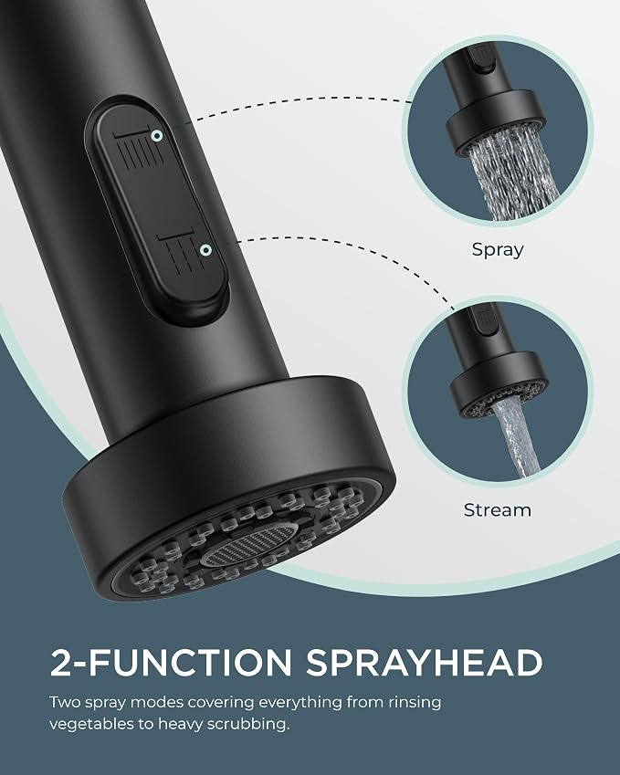 FORIOUS Black Kitchen Faucet - Image 3