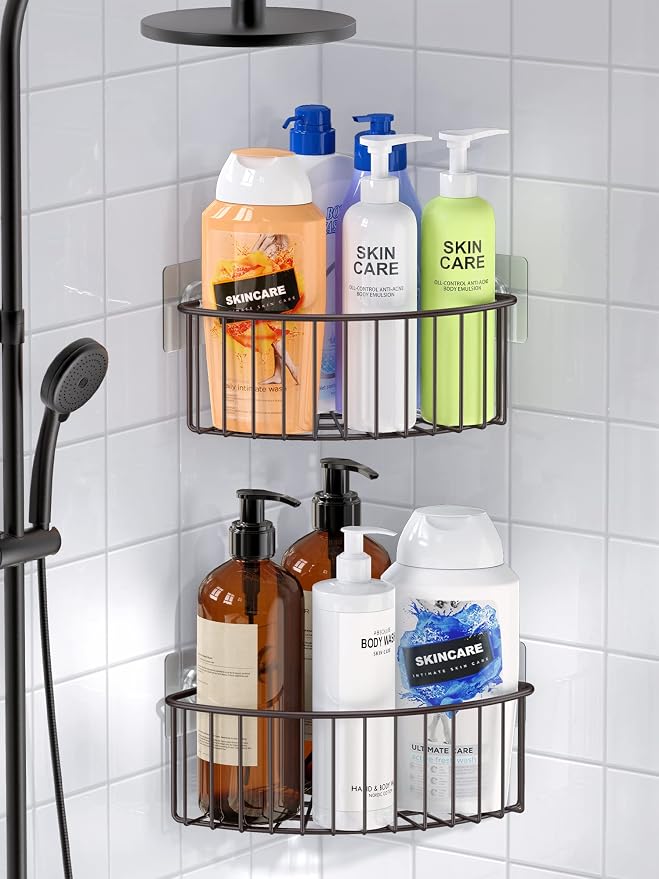 SMARTAKE 2-Pack Corner Shower Caddy Deep Basket, SUS304 Stainless Steel - Image 3