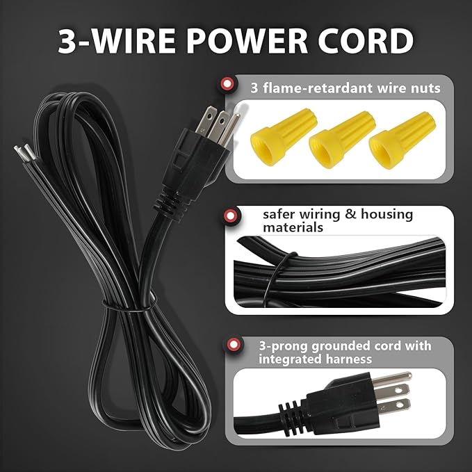 (10 Kit) Efield Dishwasher Installation Kit, 6 FT Stainless Steel Supply Hose, 3/8" X 3/8" Compression Adapter, 3-Wire 6” Power Cord with Tap,(HOSE149-10PCS)