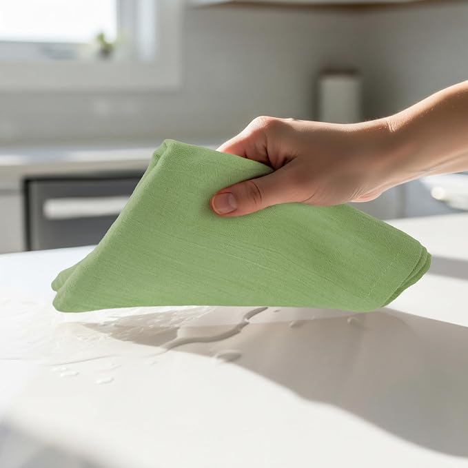 Utopia Kitchen Sage Green Flour Sack Towels100% Cotton | Tea Towels - Image 6