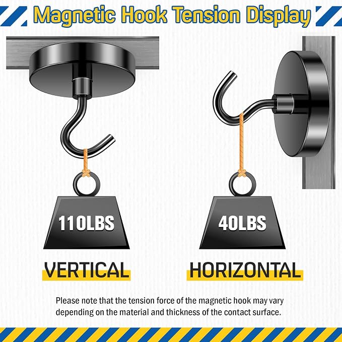 FINDMAG 6 Pack Magnetic Hooks, 110LB+ Magnetic Hooks - Image 7