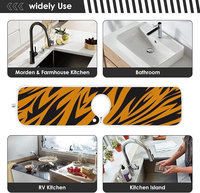 Sink Mat for Faucet Sink Splash Guard Faucet Handle Drip Catcher for Kitchen - Image 7