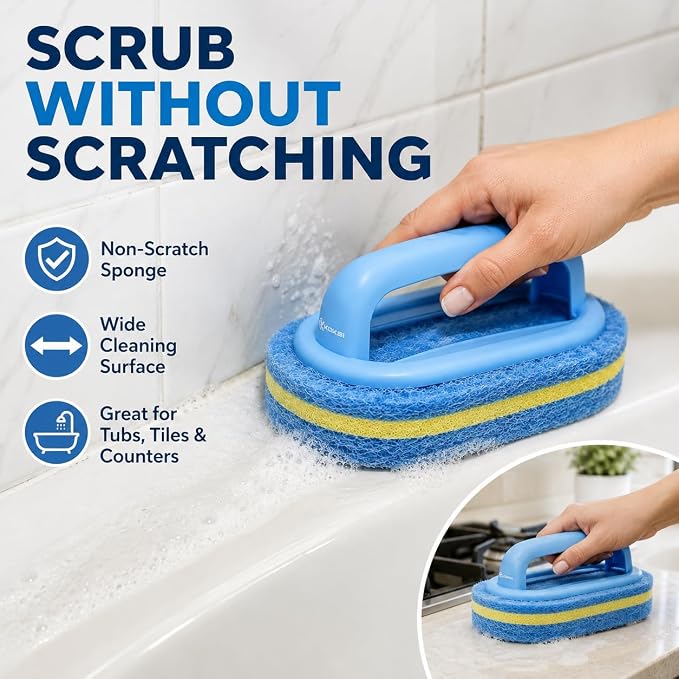 Scrub Brush Set for Bathroom Kitchen Bathtub Toilet Deep Cleaning Brush Tools - Image 2