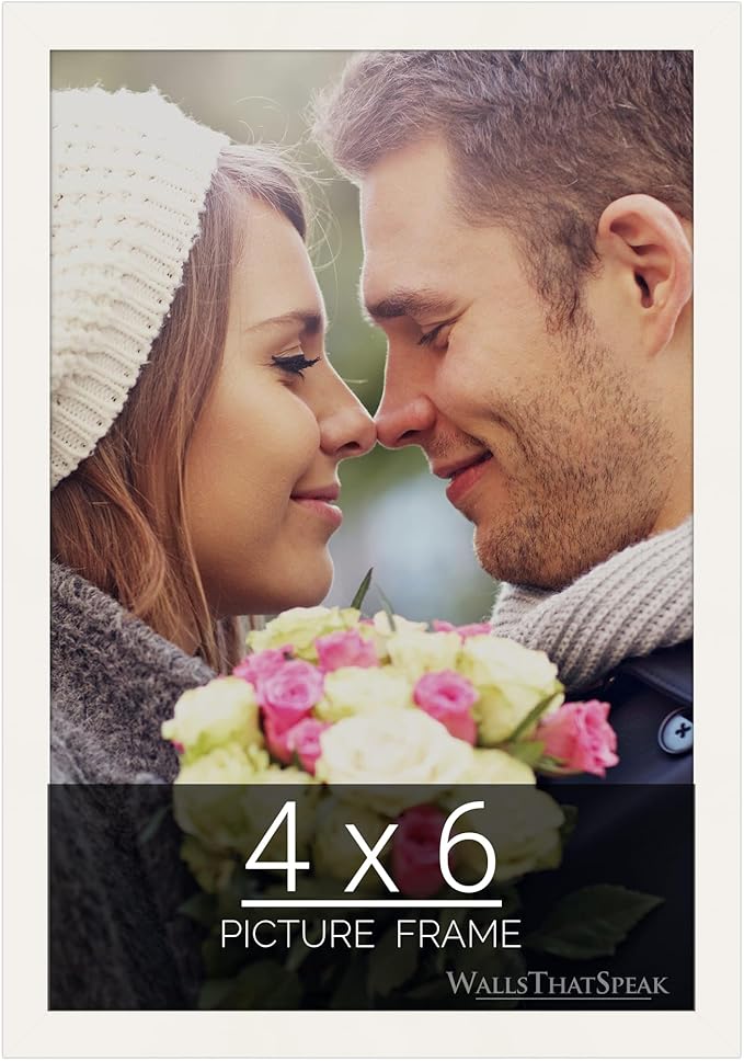 wallsthatspeak 4x6 White Picture Frame for Puzzles Posters Photos or Artwork