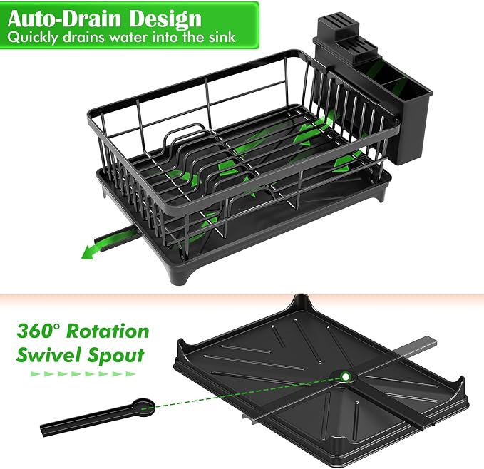 Kmiectse Dish Drying Rack for Small Kitchen Counter - Image 5