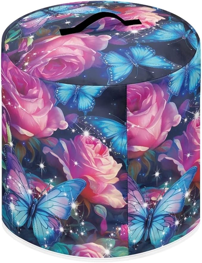 Butterfly Floral Pressure Cooker Cover for Women - Dust Protection Insulated Rice Cooker Cover With Easy to Clean Lining and Pockets for Instant Pot 6 Quart Appliance