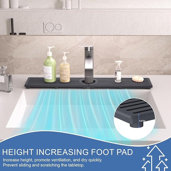 Stone Faucet Mat for Kitchen Sink, Water Absorbing Sink Water Splash Guard - Image 9