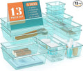 13 PCS Plastic Drawer Organizers Set, 4 Size Desk Drawer Organizer Trays | 4 by StorMiracle