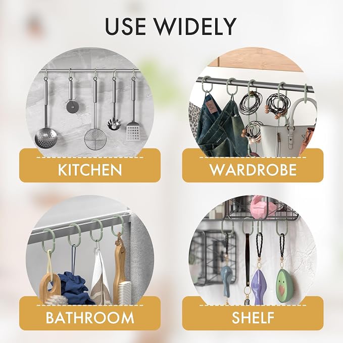 Amazer Shower Curtain Hooks Rings, Plastic Shower Curtain Hooks - Image 6
