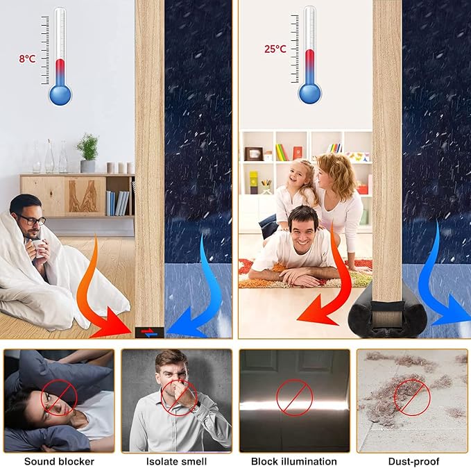 BKSAI Door Draft Stopper for Doors 29-35" No Adhesive Draft Stopper for Bottom - Image 6