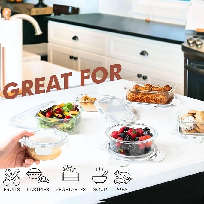 Razab 30 PC Glass Food Storage Containers - Image 4