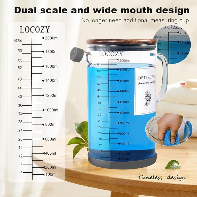2-Pack 64oz Glass Laundry Detergent Dispenser - Image 4