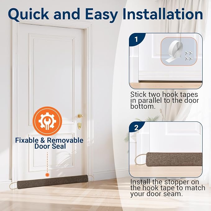 Door Draft Stopper, Heavy Duty Under Door Draft Blocker, Gap Filler, Door Bottom - Image 5