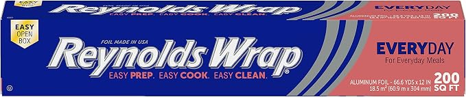 Reynolds Wrap Everyday Strength Aluminum Foil Roll, 12 Inch Wide, 200sq ft by ReynoldsConsumerProducts