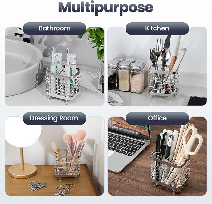 Luxspire Toothbrush Holders for Bathroom, Stainless Steel, 2 Slots, Toothbrush - Image 8