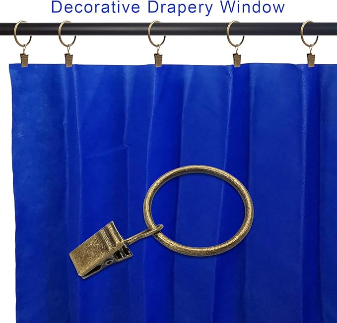 90 Pack Curtain Rings with Clips, Drapery Clips with Rings, Drapes Rings 1.26 - Image 4