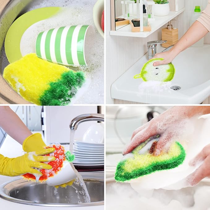 Kenning 16 Pcs Dish Scrubber Non Scratch Dish Washing Scrubbers | Reusable - Image 6