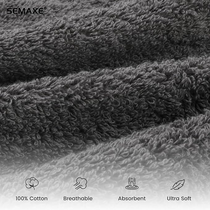 12-Pack Gray Cotton Hand Towels - Image 3