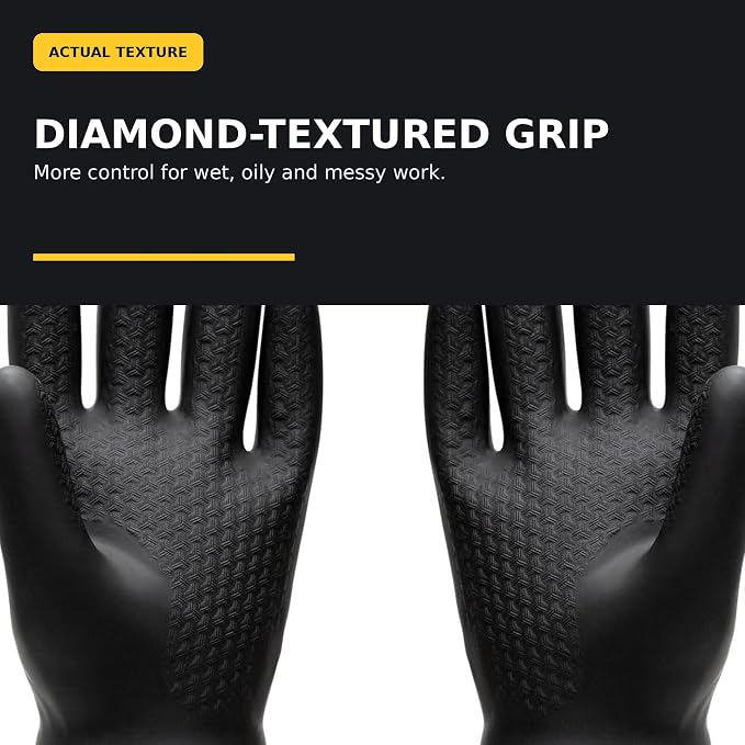 Heavy Duty Chemical Resistant Rubber Gloves - Image 3