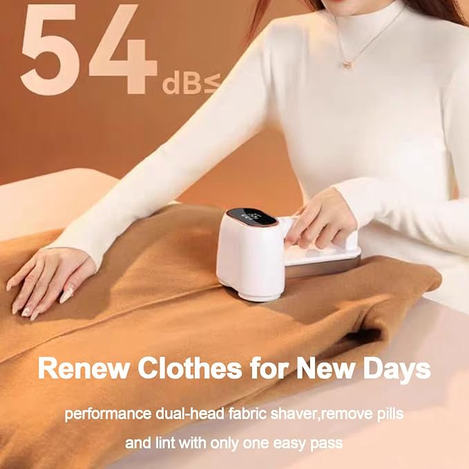 Dual-Head Fabric Shaver and Lint Remover, Rechargeable Sweater Shaver - Image 2