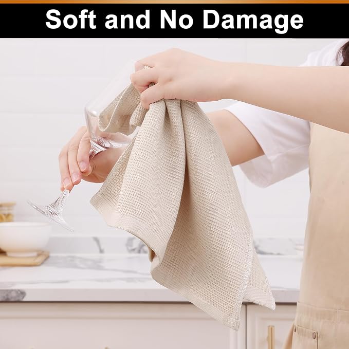 Homaxy 100% Cotton Waffle Weave Kitchen Towels, 8 Pack - Image 4