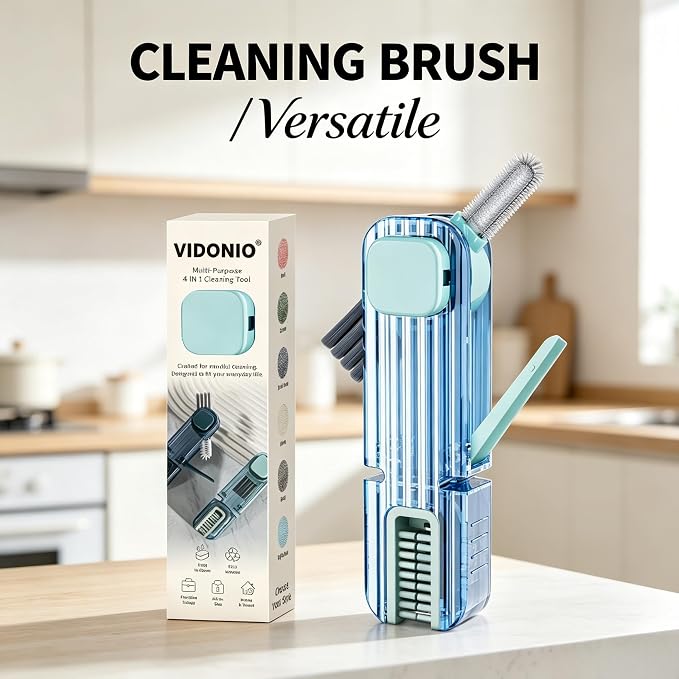 VIDONIO 4 in 1 Cup Lid Gap Cleaning Brush, Mutipurpose Tiny Silicone Cup Holder - Image 9